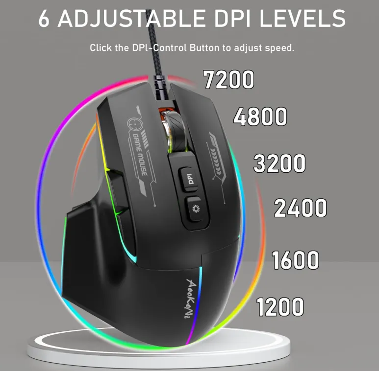 MOUSE GAMER ALAMBRICO AOOKONI — MOUSE en Pasto, Nariño